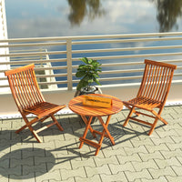 Sheesham Wood Foldable Patio Dining Set for Balcony Garden and Outdoor, 2 Chairs and Table