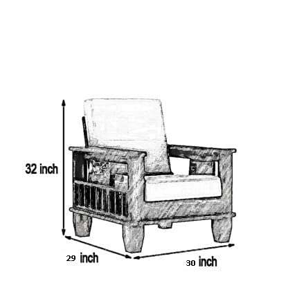 Wooden Solid Sheesham Wood 5 Seater Sofa Set | Five Seater Sofa for Office & Lounge | 3+1+1 Seater Sofa Sets for Home