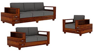 Solid Sheesham Wood 6 Seater Sofa Set for Living Room Furniture (3+2+1 Seater)