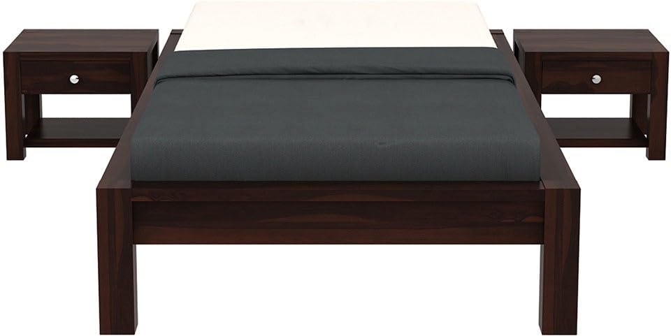 Solid Sheesham Wood Platform Low Height Single Size Bed Without Storage for Bedroom Living Room | Wooden Palang for Home & Hotel | Single Bed