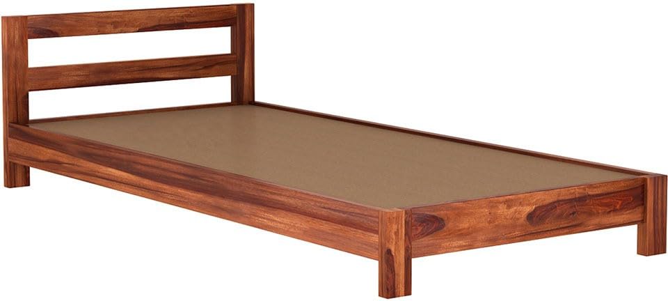 Solid Sheesham Wood Platform Low Height Single Size Bed Without Storage for Bedroom Living Room | Wooden Palang for Home & Hotel | Single Bed | Single Cot