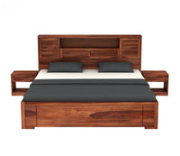 Solid sheesham Wood Wooden Queen Size Bed for Bedroom | Double cot Bed with Box & headboard Storage The Perfect Bed for The Modern Home