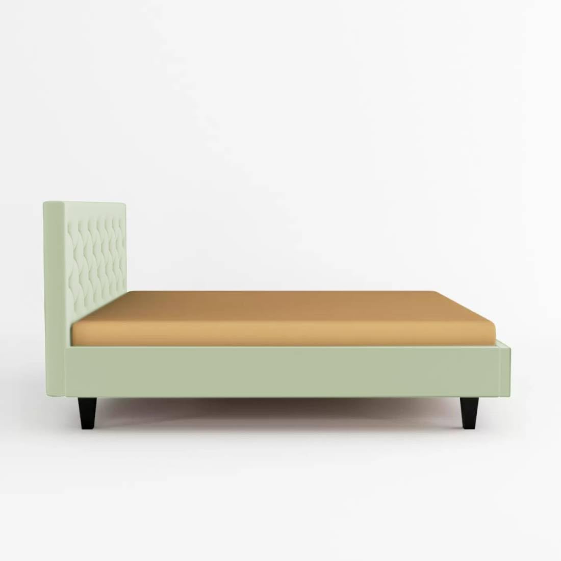 Comfy Fabric Queen Size Bed with Button Tufted Headboard for Bedroom, Engineered Wood Queen Bed (Delivery Condition -DIY) (Queen)