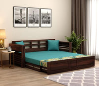 Sheesham Wood Foster 3 Seater Sofa Cum Bed for Living Room Three Seater Sofa Bed for Home Sofa Com Bed Sheesham Wood