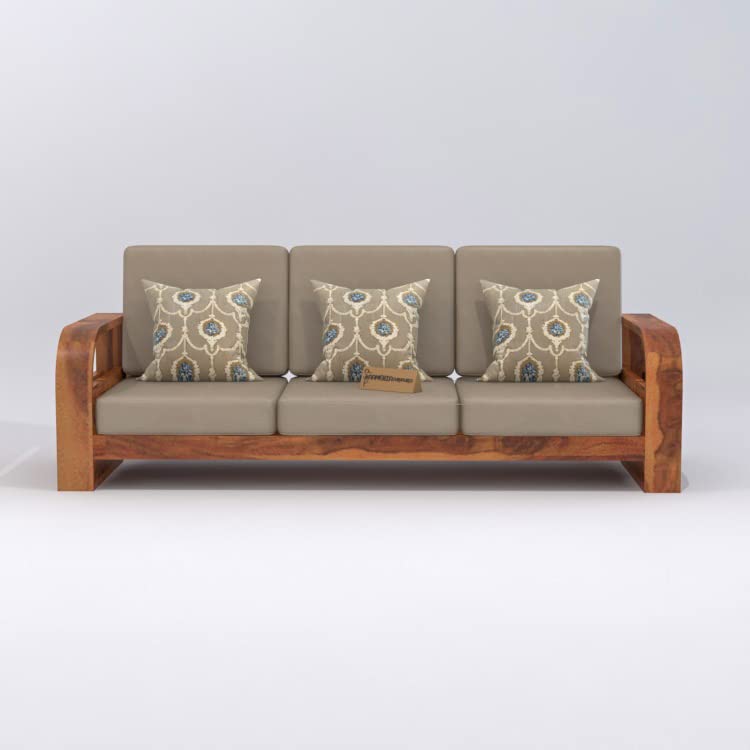 Solid Sheesham Wood Sofa Set, 4 Seater Sofa Set for Living Room, 3+1 Curve Sofa Set, Solid Wood Sofa Set