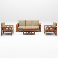 Solid Sheesham Wooden 5 Seater Sofa Set For Living Room Furniture