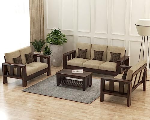 Solid Sheesham Wooden 7 Seater Sofa Set for Living Room Furniture, (3+2+2) Sofa Set