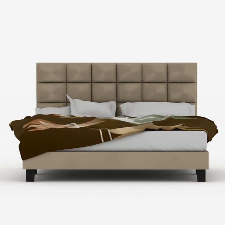 Engineeredwood Modern Upholstered Queen Size Bed for Bedroom | Upholestery Premium Fabric Cot for Home- 6.5 X 5 Ft Bed (Candler, Queen)