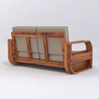 Solid Sheesham Wood Sofa Set, 2 Seater Sofa Set for Living Room, Curve Sofa Set, Solid Wood Sofa Set