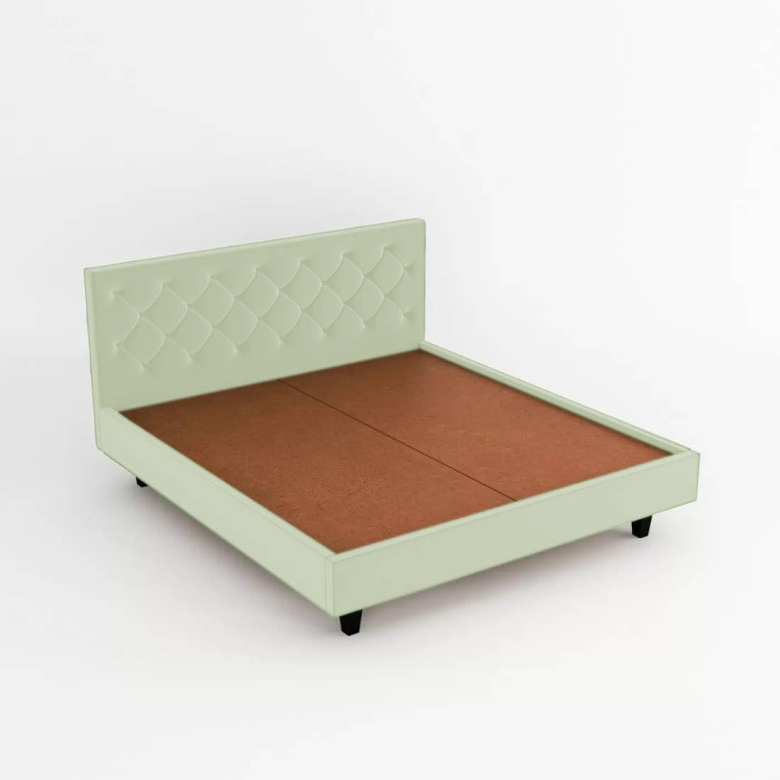 Comfy Fabric Queen Size Bed with Button Tufted Headboard for Bedroom, Engineered Wood Queen Bed (Delivery Condition -DIY) (Queen)