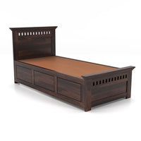 Solid Sheesham Wood Bedroom Furniture Single Bed with Storage Without Mattress for Bedroom, Living Room, Hotel, Guest Room