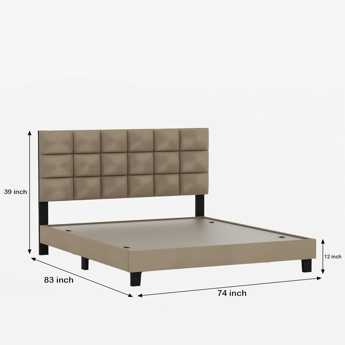 Engineeredwood Modern Upholstered Queen Size Bed for Bedroom | Upholestery Premium Fabric Cot for Home- 6.5 X 5 Ft Bed (Candler, Queen)