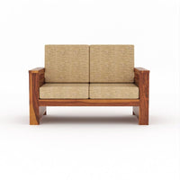 Solid Sheesham Wood 2 Seater Sofa Set for Living Room