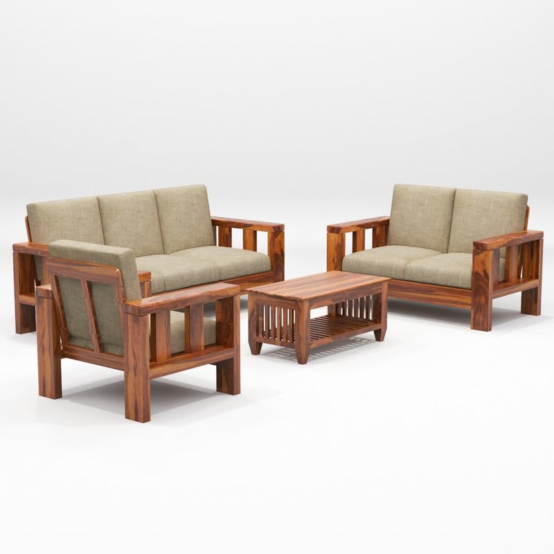 Solid Sheesham Wooden 6 Seater Sofa Set for Living Room Furniture