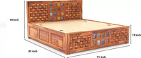 Solid Sheesham Wood King Size for Bedroom, Hotel | Double Bed with Box Storage Furniture for Bedroom|King Box Bed with Storage