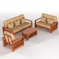 Solid Sheesham Wooden 6 Seater Sofa Set for Living Room, 3+2+1 Seater Sofa Sets for Office & Lounge, Home