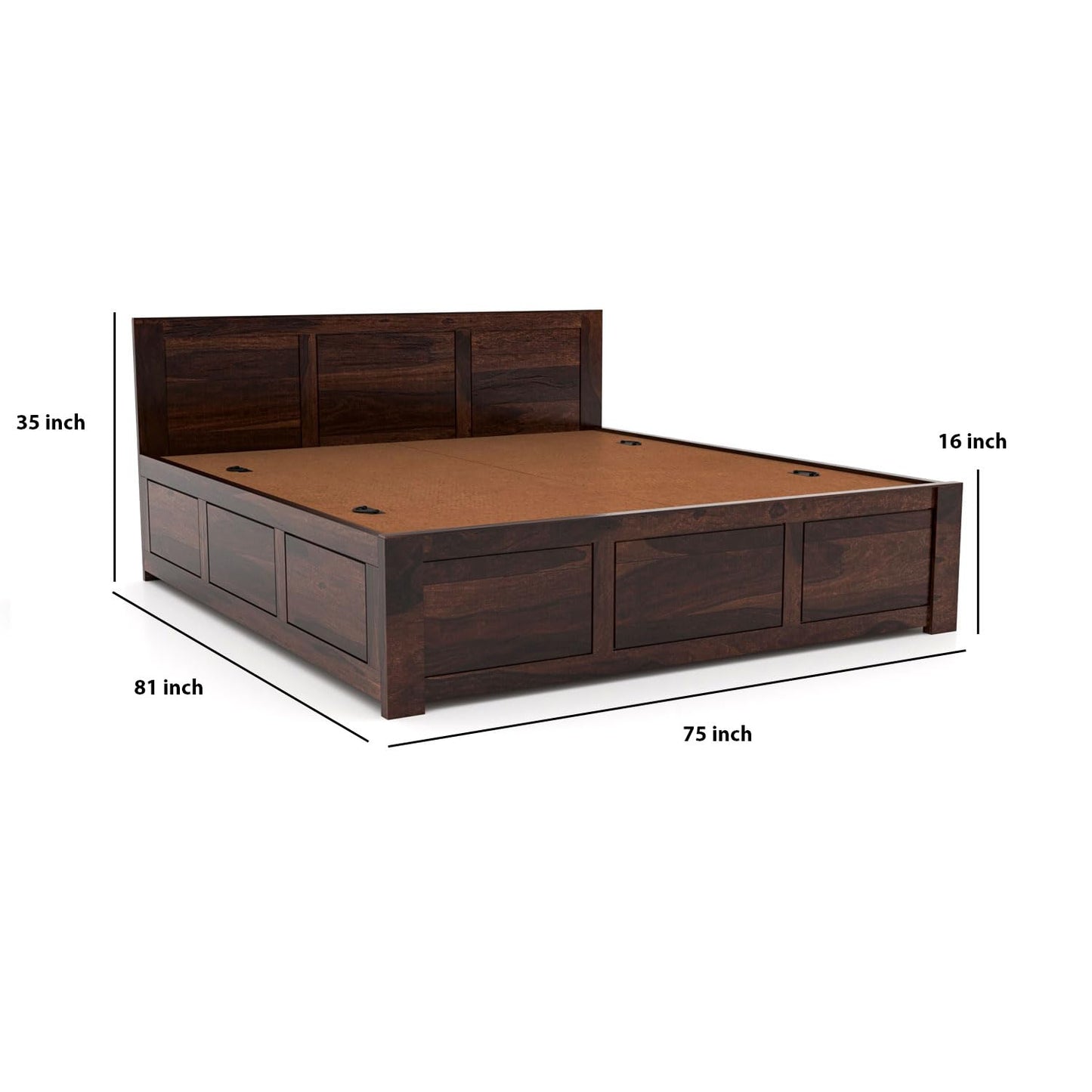 Solid Sheesham Wood King Size Bed with Box Storage for Bedroom Furniture Wooden Palang for Living Room Furniture