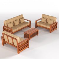 Solid Sheesham Wooden 7 Seater Sofa Set for Living Room, Office & Lounge, 3+2+2 Seater Sofa Sets for Home