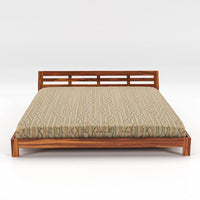 Solid Sheesham Wood Low Height Double Bed Without Storage for Bedroom, Living Room, Hotels Furniture