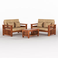 Solid Sheesham Wood 4 Seater Sofa Set for Living Room, 2+2 Seater Sofa Sets for Home