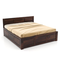 Solid Sheesham Wood King Size Bed with Box Storage for Bedroom Furniture Wooden Palang for Living Room Furniture