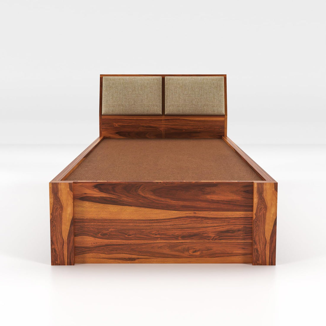 Solid Sheesham Wood Bedroom Furniture Single Bed with 2 Drawes with Storage Without Mattress for Bedroom, Living Room, Hotel, Guest Room