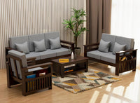 Solid Sheesham Wood 6 Seater Sofa Set for Living Room, 3+2+1 Seater Sofa Sets for Office & Lounge, Home