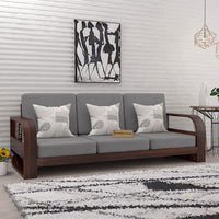 Solid Sheesham Wood Sofa Set, 3 Seater Sofa Set for Living Room, Curve Sofa Set, Solid Wood Sofa Set