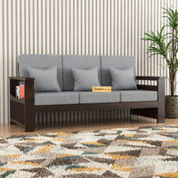 Solid Sheesham Wood 3 Seater Sofa Set for Living Room