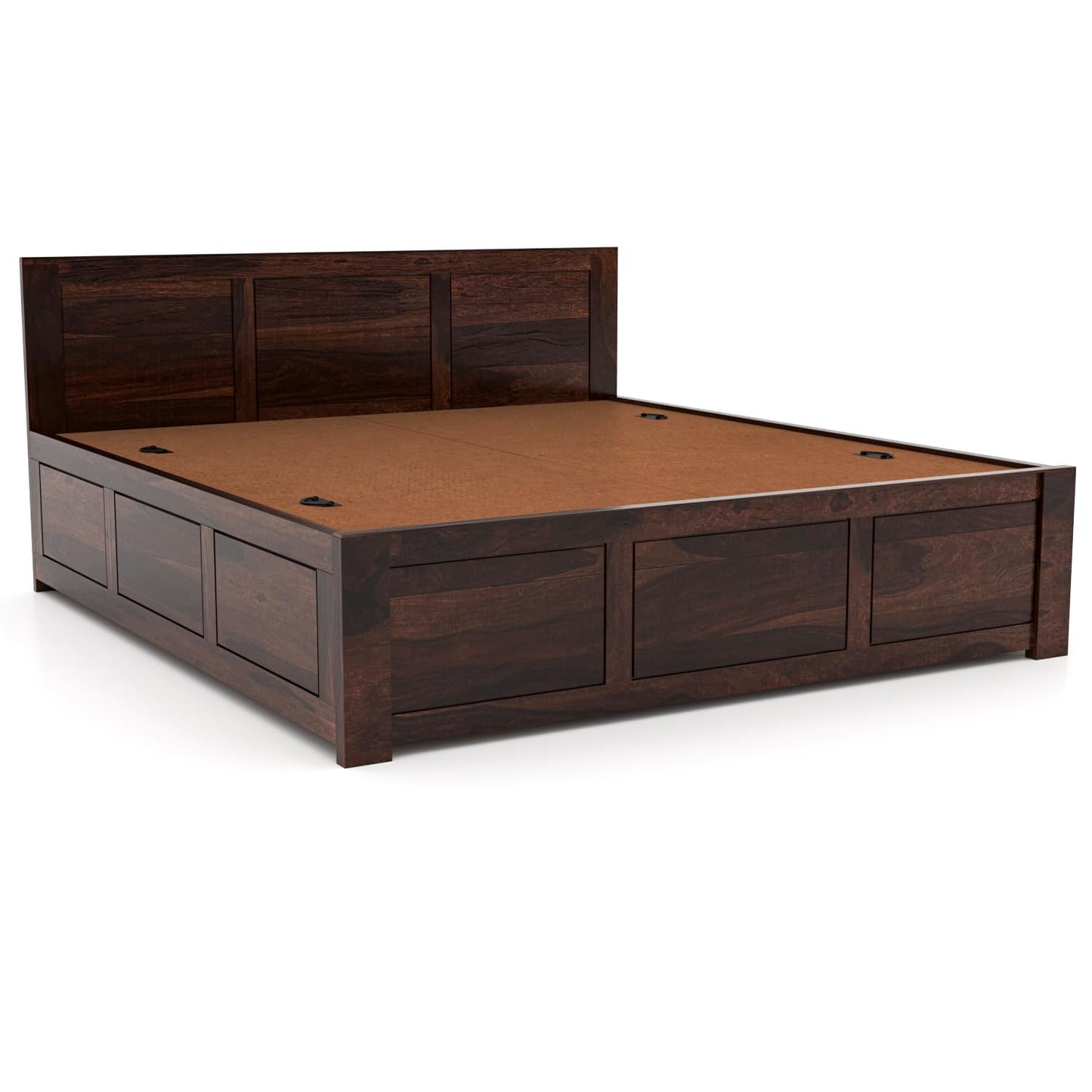 Solid Sheesham Wood King Size Bed with Box Storage for Bedroom Furniture Wooden Palang for Living Room Furniture