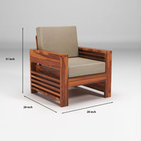 Sheesham Wood Side Cup Stand Single Seater Sofa Set for Living Room Office Wooden Sofa Set for Living Room Furniture