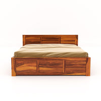 Solid Sheesham Wood King Size Bed with Box Storage for Bedroom Furniture Wooden Palang for Living Room Furniture