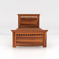 Solid Sheesham Wood Bedroom Furniture Single Bed with Storage Without Mattress for Bedroom, Living Room, Hotel, Guest Room