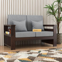 Solid Sheesham Wood 2 Seater Sofa Set for Living Room