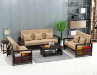 Solid Sheesham Wooden 7 Seater Sofa Set for Living Room, Office & Lounge, 3+2+2 Seater Sofa Sets for Home