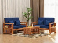 Solid Sheesham Wood 4 Seater Sofa Set for Living Room, 2+2 Seater Sofa Sets for Home