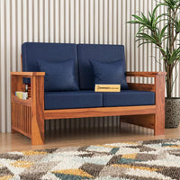 Solid Sheesham Wood 2 Seater Sofa Set for Living Room