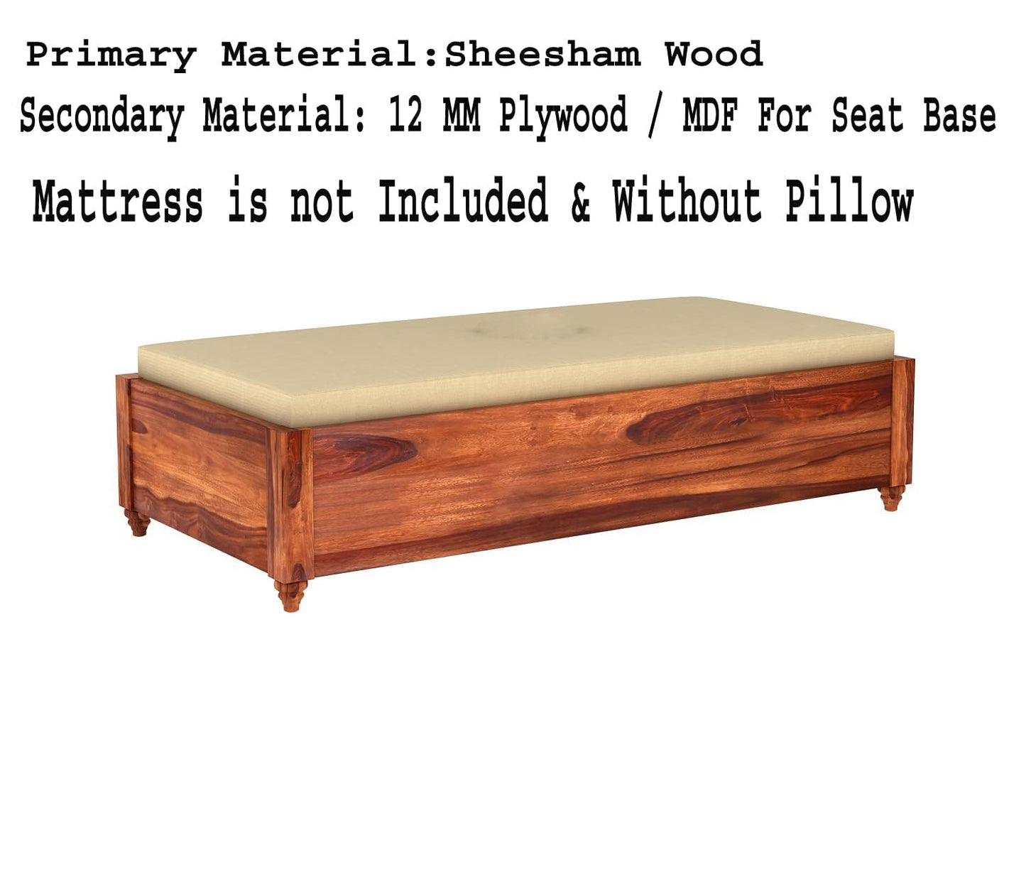 Solid Sheesham Wood Diwan Cum Bed With Storage,3 Seater Sofa Cum Couch,Divan Cot For Home Hall Divan Bed For Living Room