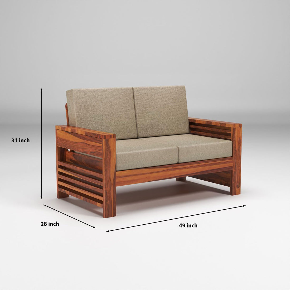 Sheesham Wood 7 Seater Side Cup Stand Sofa Set for Living Room | 7 Seater Sofa Set | Wooden Sofa Set | (3+2+2)