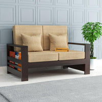 Solid Sheesham Wooden 2 Seater Sofa Set for Living Room