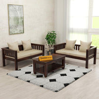 Sheesham Wood 4 Seater Low Height Sofa Set for Living Room | 4 Seater Sofa Set | Wooden Sofa Set | (2+2)