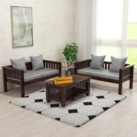 Sheesham Wood 4 Seater Low Height Sofa Set for Living Room | 4 Seater Sofa Set | Wooden Sofa Set | (2+2)