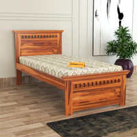 Solid Sheesham Wood Bedroom Furniture Single Bed Without Storage Without Mattress for Bedroom, Living Room, Hotel, Guest Room