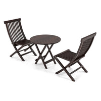 Sheesham Wood Foldable Patio Dining Set for Balcony Garden and Outdoor, 2 Chairs and Table