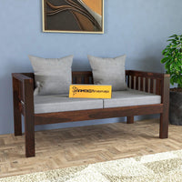 Sheesham Wood Low Height Two Seater Sofa Set for Living Room Office Wooden Sofa Set for Living Room