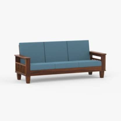 Saamenia Furnitures Solid Sheesham Wood 5 Seater Sofa Set for Living Room Furniture Fabric – Honey Finish (3+1+1 Seater)
