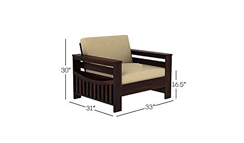 Saamenia furnitures™ Wooden Solid Sheesham Wood 5 Seater Sofa Set with Cushions (5 Seater Sofa | 3+1+1, Walnut Finish 1)