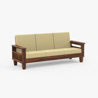 Saamenia Furnitures Solid Sheesham Wood 5 Seater Sofa Set for Living Room Furniture – Brown  Finish (3+1+1 Seater)