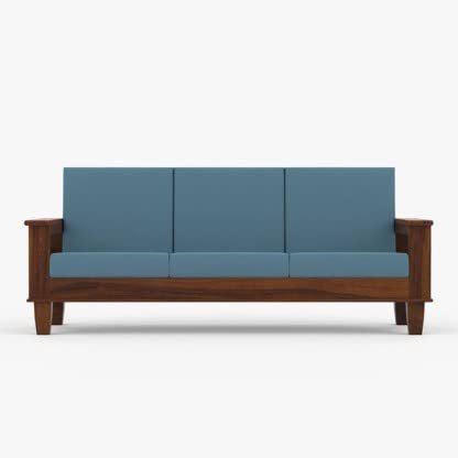 Saamenia furnitures™ Solid Sheesham Wood 3 Seater Sofa Set for Living Room | Sofa Set for Living Room | 3 Seater Sofa Set | Sofa Set for Home | 3 Seater Sofa | (Teak Finish)