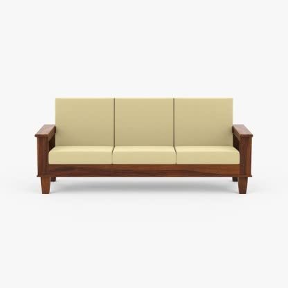 Saamenia Furnitures Solid Sheesham Wood 5 Seater Sofa Set for Living Room Furniture – Brown  Finish (3+1+1 Seater)